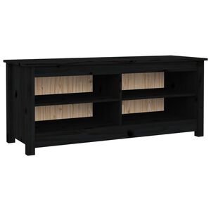 vidaXL Zapatero madera maciza de pino negro 110x38x45,5 cm