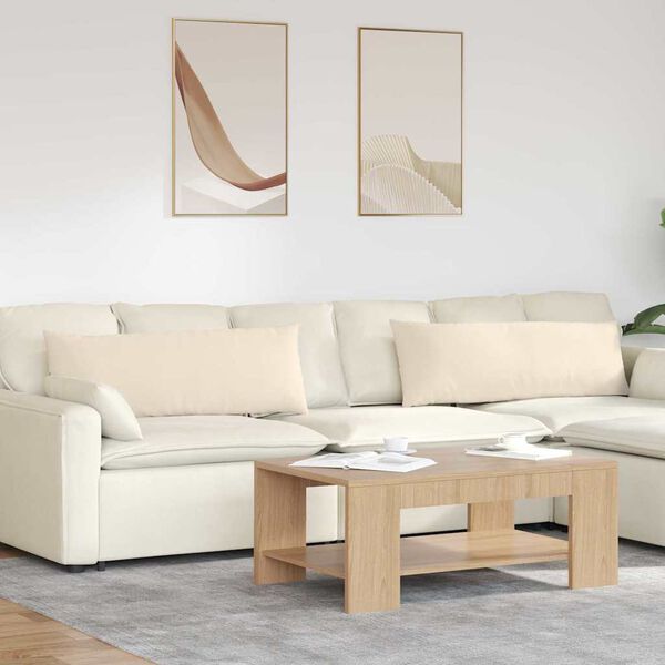 vidaXL Cojines de sofá 2 pcs Beige 120 x 40 cm tela