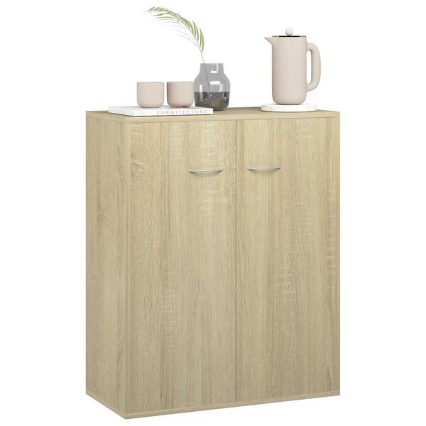 vidaXL Aparador de madera contrachapada color roble Sonoma 60x30x75 cm