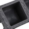 vidaXL Arriate con patas 3 tiestos ratán sintético negro 72x25x50 cm