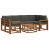 vidaXL Conjunto de sof&aacute;s de exterior 7 pcs Natural y Antracita