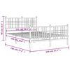 vidaXL Estructura cama sin colch&oacute;n con estribo metal blanco 140x190 cm