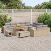 vidaXL Conjunto de sof&aacute; de jard&iacute;n con coj&iacute;n 13 pcs Beige y Gris Claro