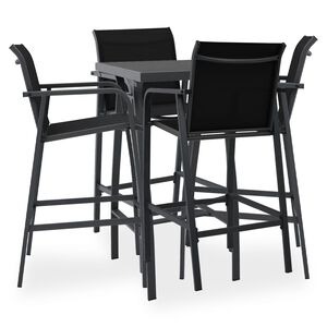 vidaXL Conjunto de bar para jard&iacute;n 5 piezas negro