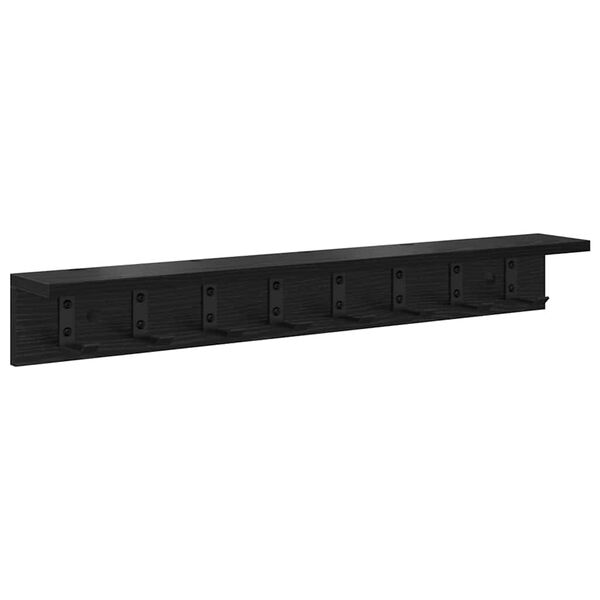 vidaXL Perchero de pared Roble Negro 80 x 10,5 x 10,5 cm