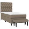 vidaXL Cama box spring con colch&oacute;n tela gris taupe 80x200 cm