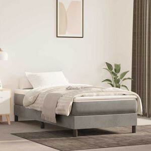 vidaXL Colch&oacute;n muelles ensacados para ni&ntilde;os firmeza media terciopelo gris 80x160 cm
