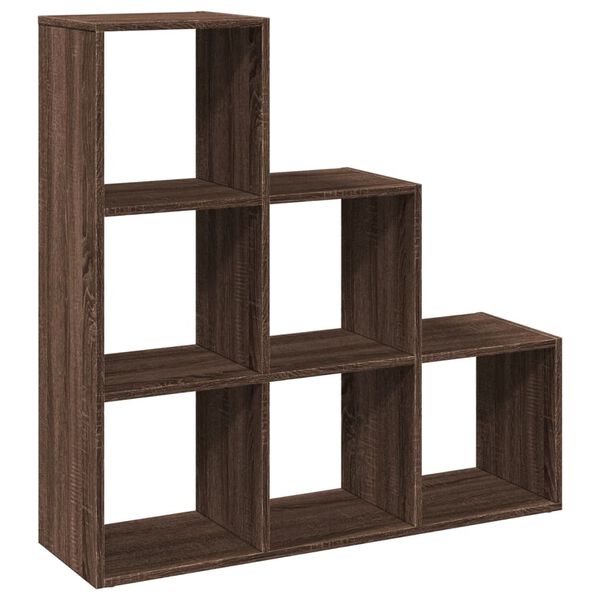 vidaXL Librer&iacute;a divisor 3 niveles madera marr&oacute;n roble 99x29x99 cm