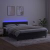 vidaXL Cama box spring colch&oacute;n y LED terciopelo negro 180x200 cm