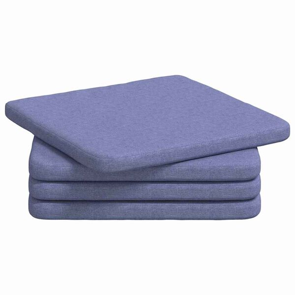 vidaXL Cojines para asiento 4 pcs Azul jeans 40 x 40 x 3 cm tela