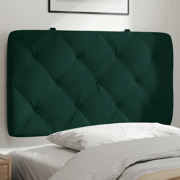 vidaXL Cabecero de cama acolchado terciopelo verde oscuro 80 cm