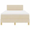 vidaXL Cama tipo Box Spring con colch&oacute;n Crema 120 x 190 cm tela