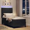 vidaXL Cama con Box Spring LED y Colch&oacute;n Negro 90 x 190 cm Terciopelo