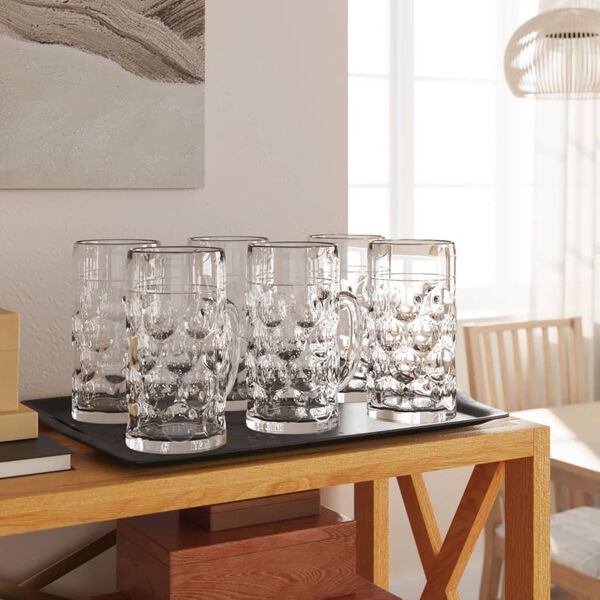 vidaXL Jarras de cerveza con asa 6 unidades 500 ml