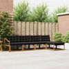 vidaXL Conjunto de sof&aacute;s de exterior con coj&iacute;n 5 pcs Natural y negro