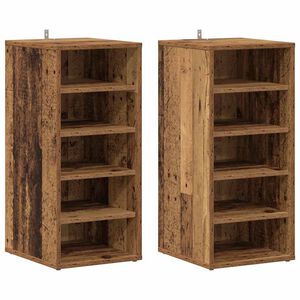vidaXL Armario Zapatero 32 x 35 x 70 cm Madera envejecida