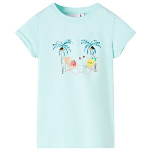 vidaXL Camiseta infantil aguamarina claro 128
