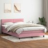 vidaXL Cama box spring con colch&oacute;n y LED terciopelo rosa 140x220 cm