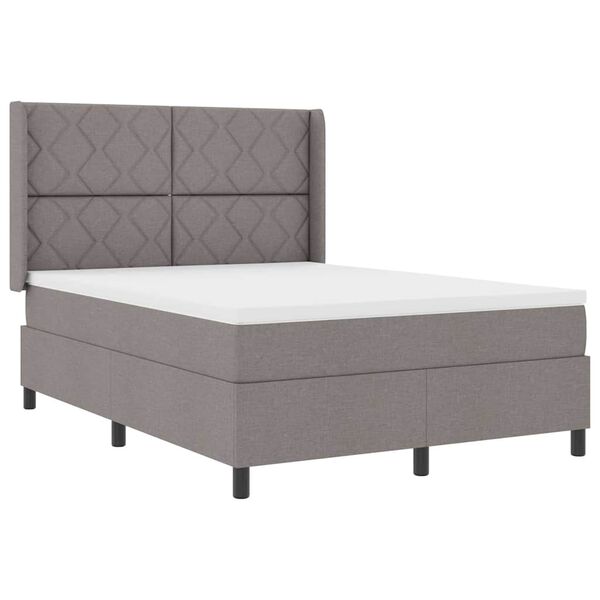 vidaXL Cama tipo Box Spring con colch&oacute;n Taup&eacute; 200 x 160 cm tela
