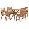 vidaXL Juego de comedor de jard&iacute;n 5 piezas madera maciza de acacia