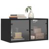 vidaXL Mueble pared con puertas de vidrio 2 uds negro 68,5x37x35 cm
