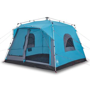 vidaXL Tienda de campa&ntilde;a familiar 7 personas apertura r&aacute;pida azul