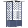 vidaXL Cama elevada con trellis y techo Gris 122 x 40 x 138 cm PP
