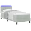 vidaXL Cama Box Spring LED con LED Gris Claro 80 x 200 cm Terciopelo