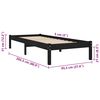 vidaXL Estructura de cama de madera maciza de pino negra 90x200 cm