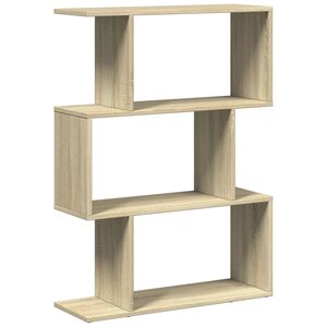 vidaXL Librer&iacute;a divisora 3 niveles madera roble Sonoma 70x24x97 cm