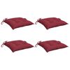 vidaXL Cojines silla de jard&iacute;n 4 uds tela Oxford rojo tinto 40x40x7 cm