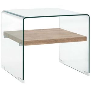 vidaXL Mesa de centro de vidrio templado transparente 50x50x45 cm