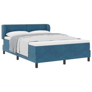 vidaXL Cama tipo Box Spring Azul oscuro 160 x 200 cm Terciopelo