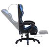 vidaXL Silla gaming con reposapiés cuero sintético azul y negro