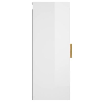 vidaXL Armario pared madera contrachapada blanco brillo 34,5x34x90 cm