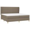 vidaXL Cama box spring con colch&oacute;n tela gris taupe 200x200 cm