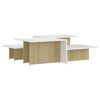 vidaXL Mesa centro 2 pzas madera contrachapada blanco 111,5x50x33cm