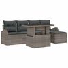 vidaXL Conjunto de sof&aacute; de jard&iacute;n 6 uds. Gris Polirat&aacute;n