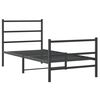 vidaXL Estructura cama sin colch&oacute;n con estribo metal negro 90x200 cm