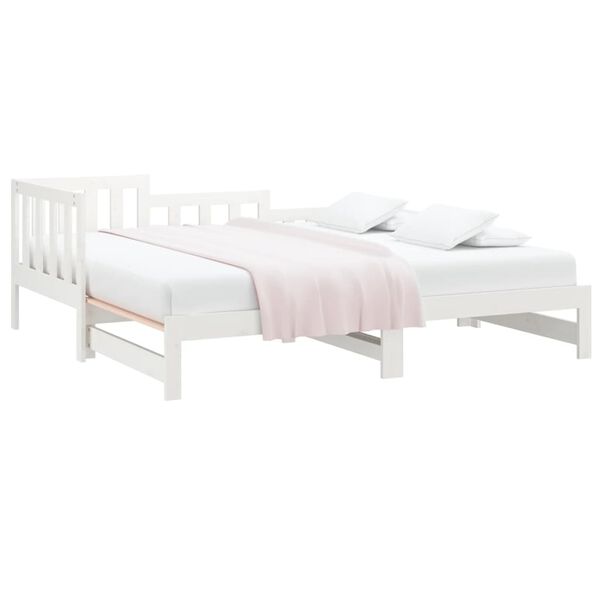 vidaXL Sof&aacute; cama extra&iacute;ble sin colch&oacute;n blanco 2x(90x190) cm