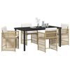 vidaXL Conjunto de Comedor de Jard&iacute;n 5 pcs Beige rat&aacute;n sint&eacute;tico