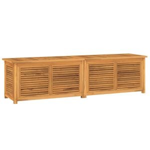 vidaXL Caja de almacenaje de jard&iacute;n con bolsa teca maciza 200x50x55 cm