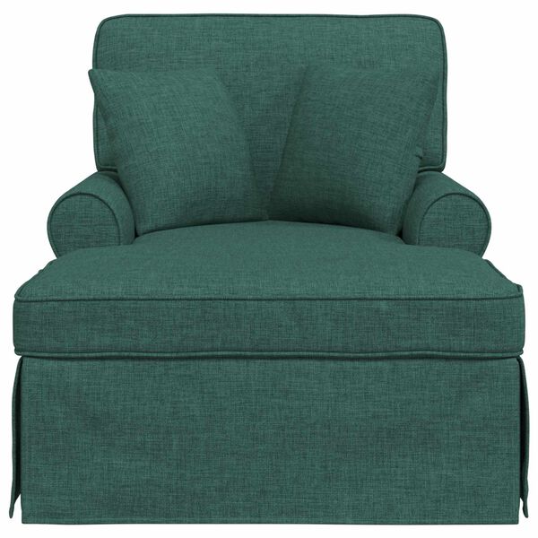 vidaXL Chaise Lounge con Falda Verde oscuro 91 x 157 x 91 cm tela