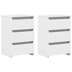 vidaXL Mesitas de noche 2 uds madera contrachapada blanco 40x35x62,5cm
