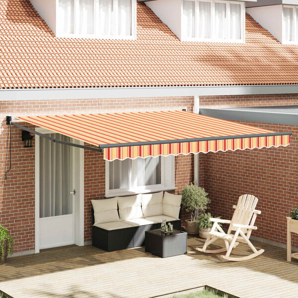 vidaXL Toldo Retr&aacute;ctil Manual Amarillo y Naranja 400 x 300 cm