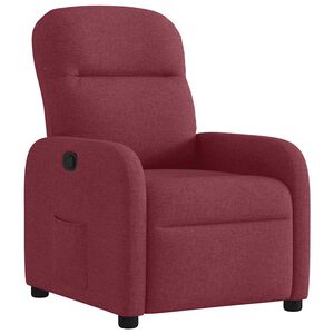 vidaXL Sill&oacute;n reclinable de tela rojo tinto