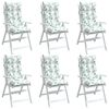 vidaXL Cojines silla respaldo alto 6 uds tela Oxford estampado hojas
