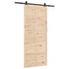 vidaXL Puerta deslizante Marrón 80 x 208 cm Madera maciza de pino