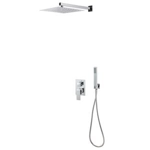 vidaXL Sistema de ducha acero inoxidable 201 plateado