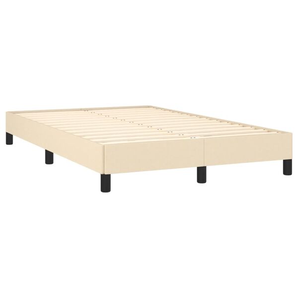 vidaXL Cama box spring con colch&oacute;n tela color crema 120x190 cm